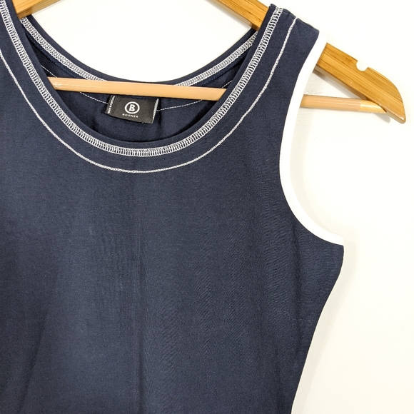 Bogner Navy Blue & White Tank Top Size 4 NWT - Picture 2 of 6